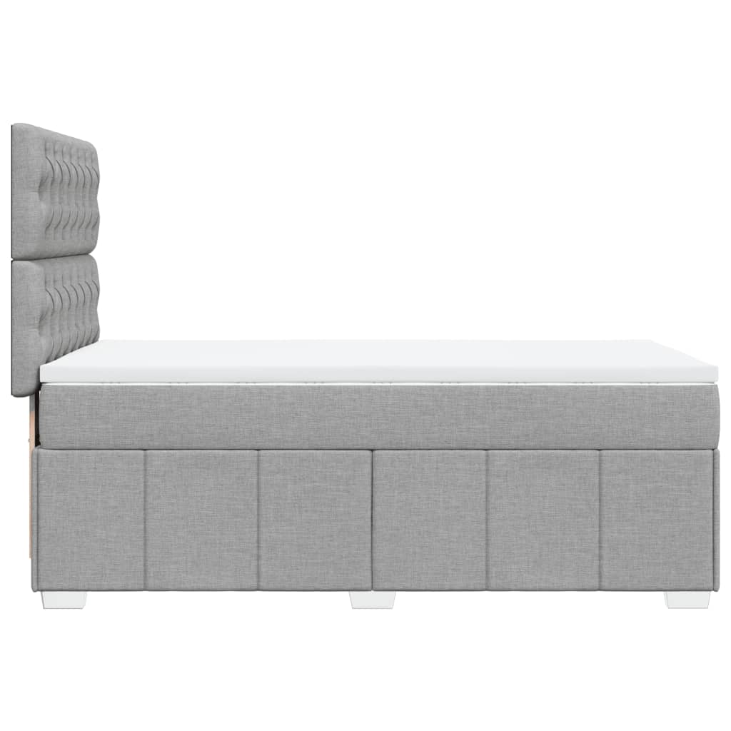 Krevet s oprugama i madracem svjetlosivi 100x200 cm od tkanine