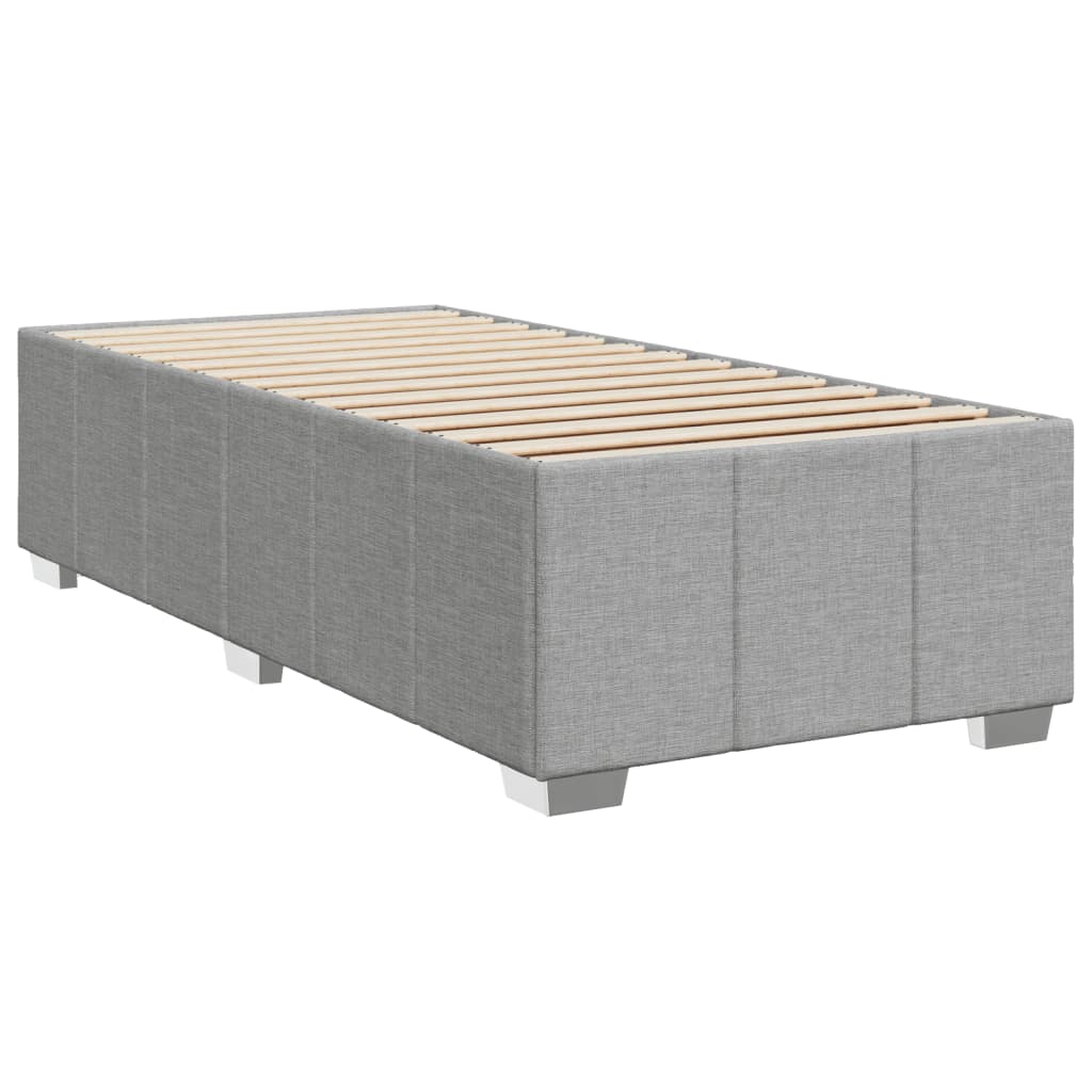 Krevet s oprugama i madracem svjetlosivi 100x200 cm od tkanine