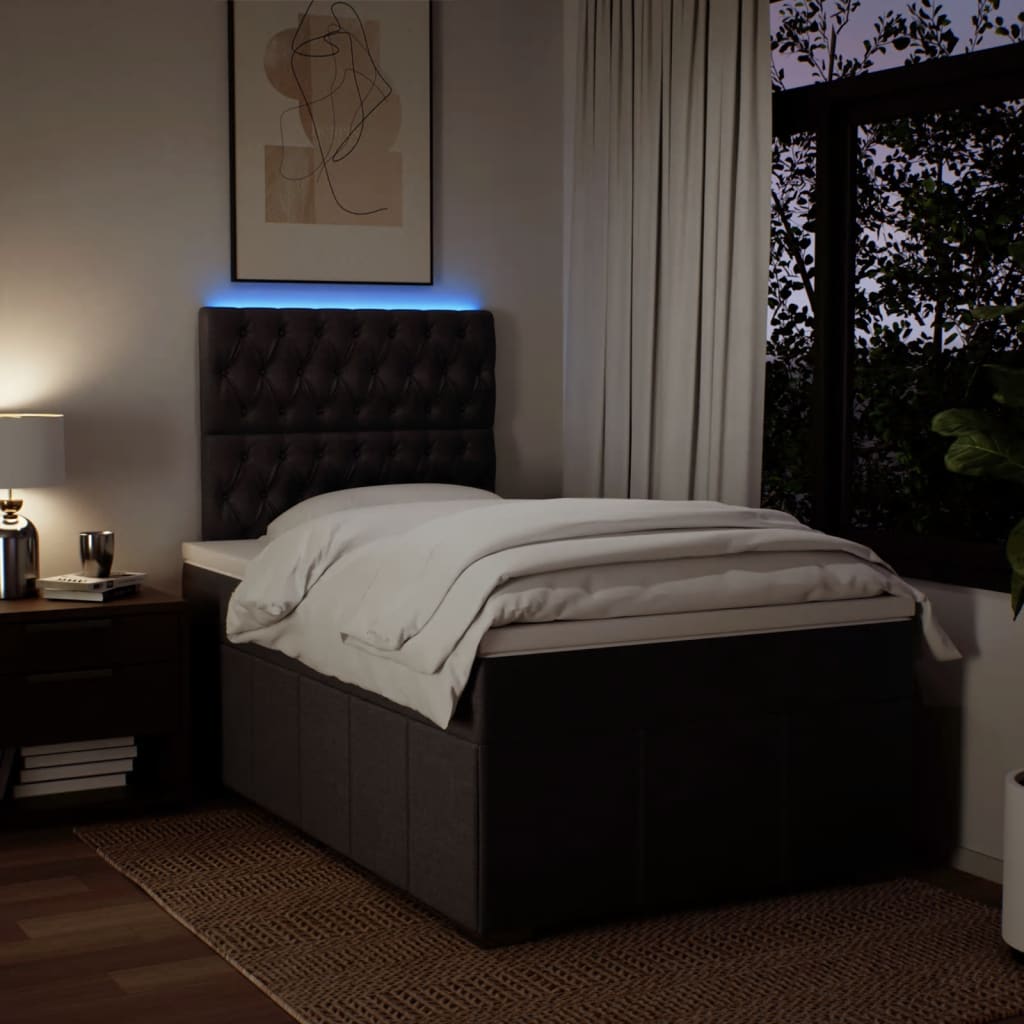 Krevet box spring s madracem tamnosmeđi 120 x 190 cm od tkanine