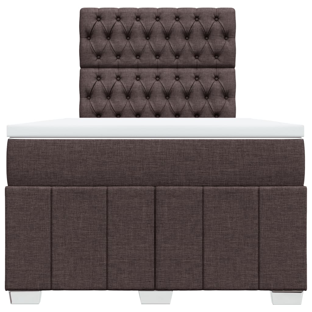 Krevet box spring s madracem tamnosmeđi 120 x 190 cm od tkanine