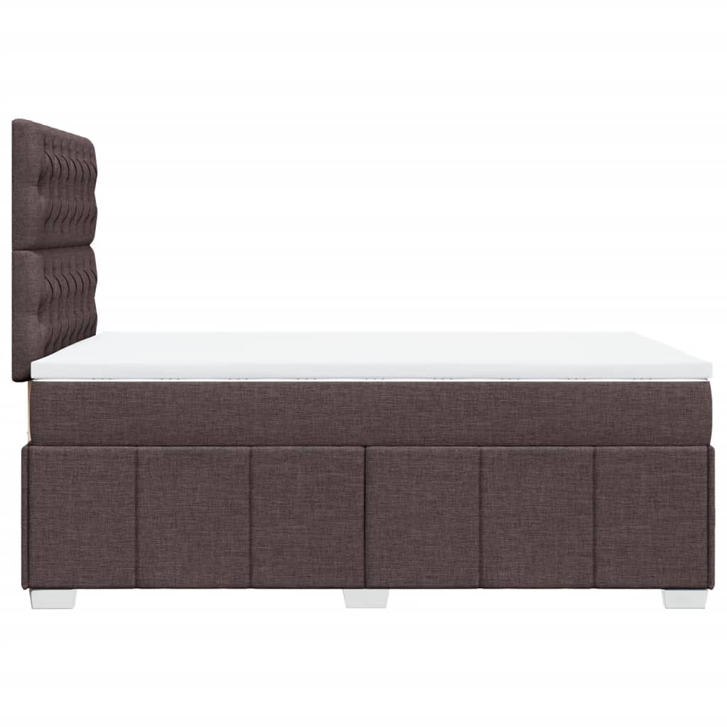 Krevet box spring s madracem tamnosmeđi 120 x 190 cm od tkanine