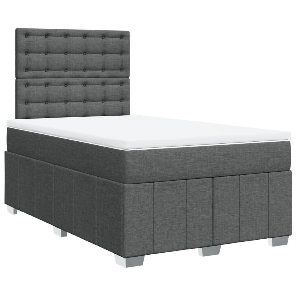 Krevet box spring s madracem tamnosivi 120 x 190 cm tkanina