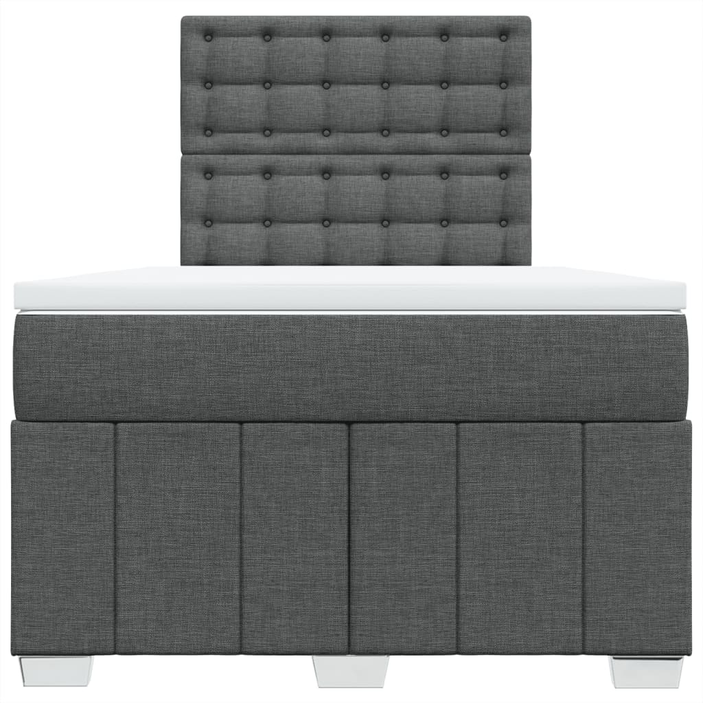 Krevet box spring s madracem tamnosivi 120 x 190 cm tkanina