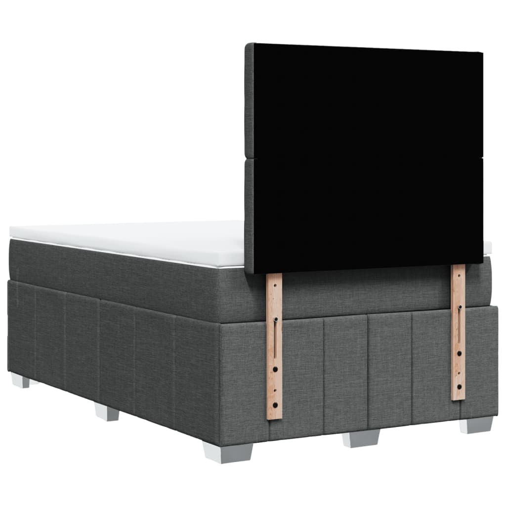 Krevet box spring s madracem tamnosivi 120 x 190 cm tkanina