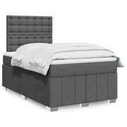 Krevet box spring s madracem tamnosivi 120 x 190 cm tkanina