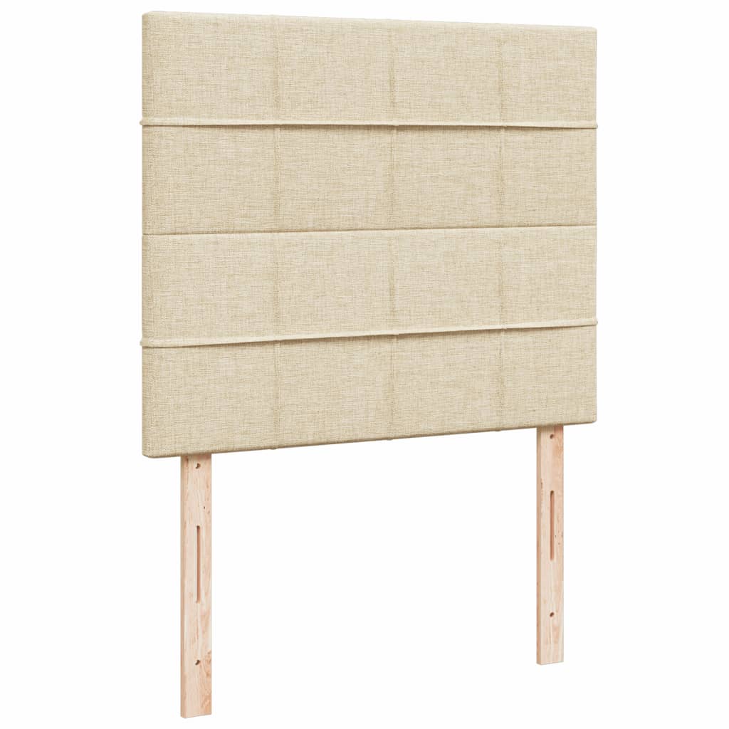 Krevet s oprugama i madracem krem 120 x 200 cm od tkanine