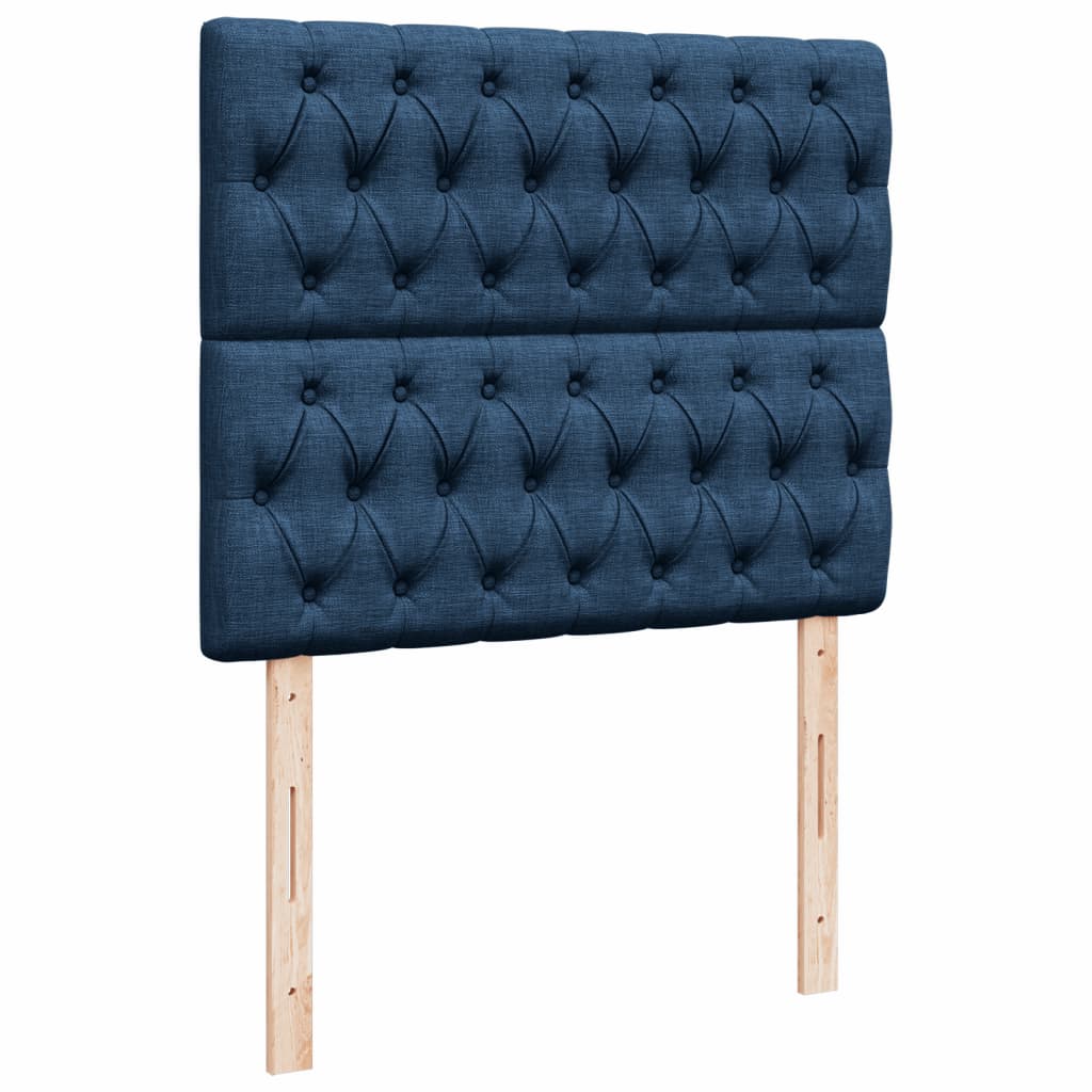 Krevet s oprugama i madracem plavi 120 x 200 cm od tkanine
