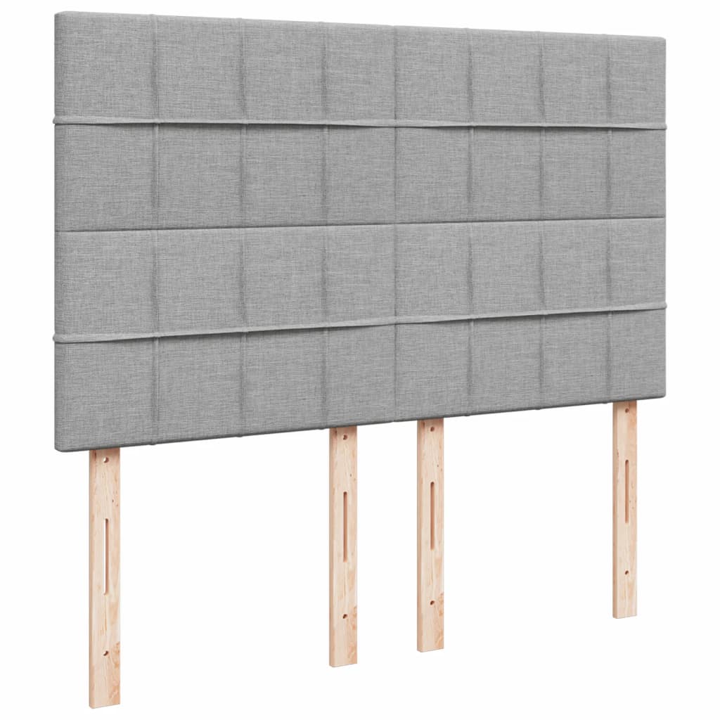 Krevet s oprugama i madracem svjetlosivi 140x190 cm od tkanine