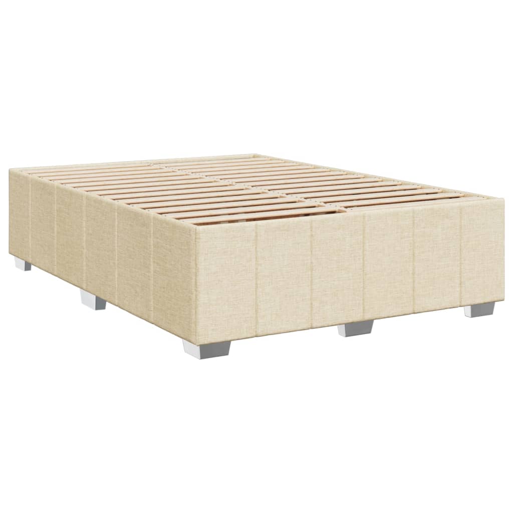 Krevet s oprugama i madracem krem 140 x 190 cm od tkanine