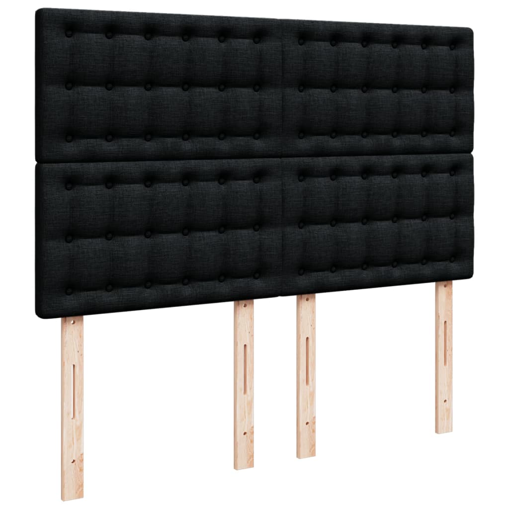 Krevet s oprugama i madracem crni 140x200 cm od tkanine