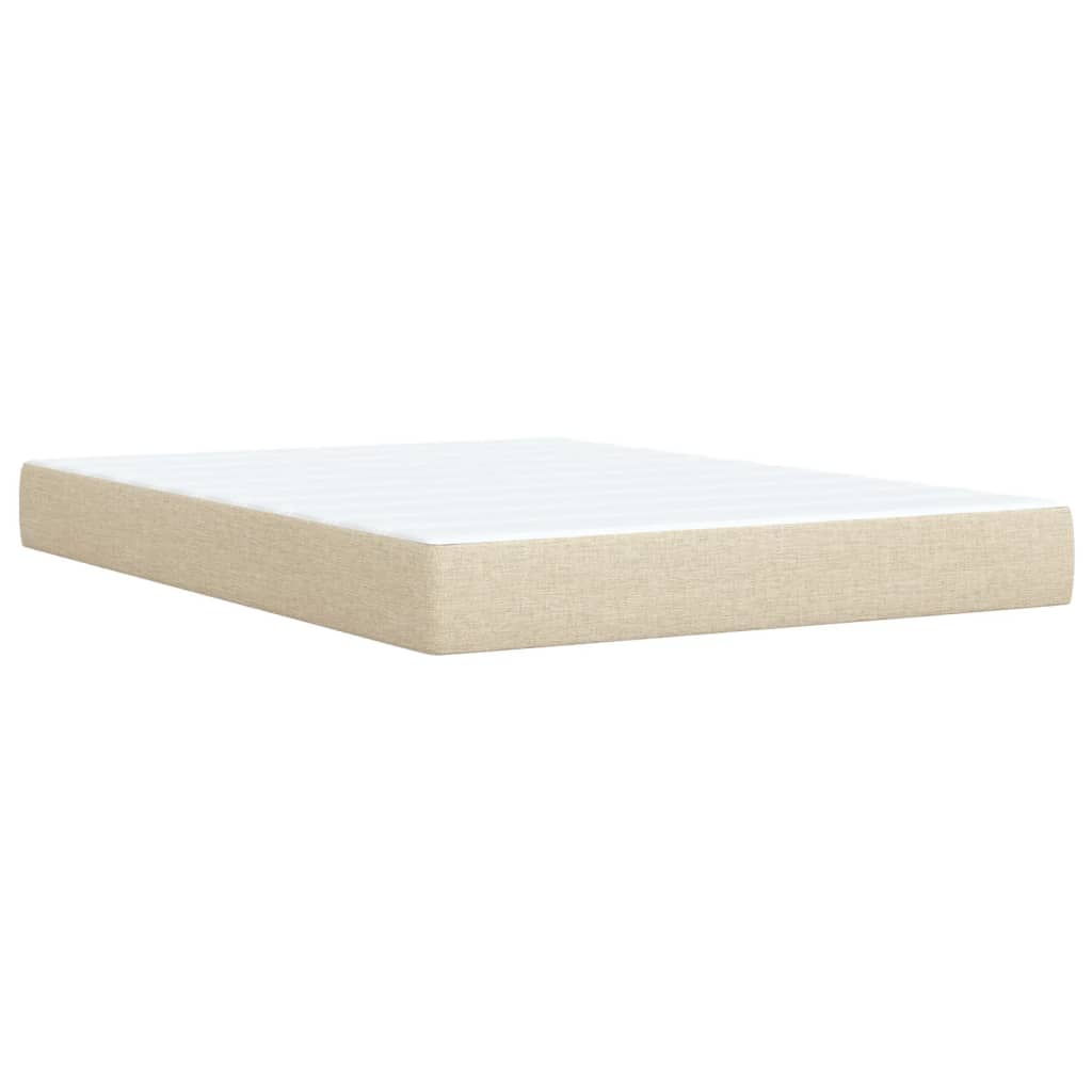 Krevet s oprugama i madracem krem 160x200 cm od tkanine