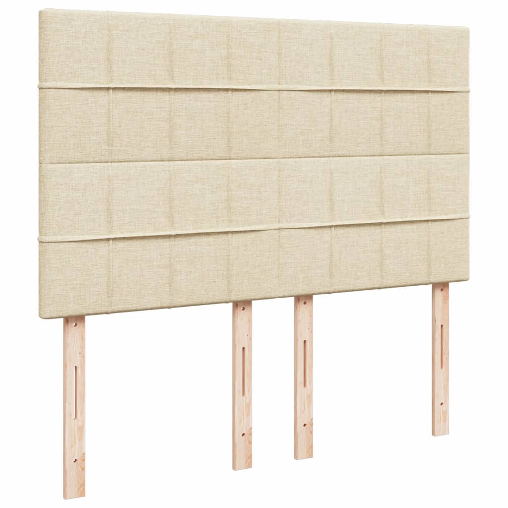 Krevet s oprugama i madracem krem 160x200 cm od tkanine