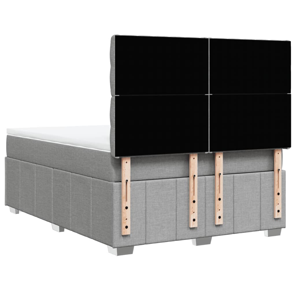 Krevet box spring s madracem svjetlosiva 160x200 cm tkanina