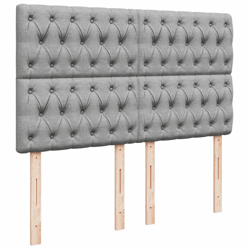 Krevet box spring s madracem svjetlosiva 160x200 cm tkanina