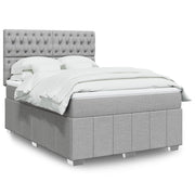Krevet box spring s madracem svjetlosiva 160x200 cm tkanina