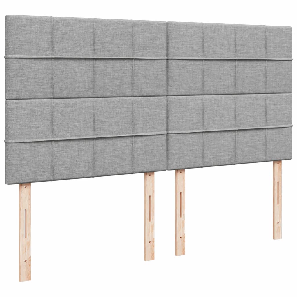 Krevet s oprugama i madracem svjetlosivi 200 x 200cm od tkanine