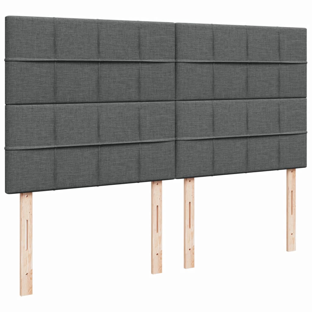 Krevet s oprugama i madracem tamnosivi 200 x 200 cm od tkanine