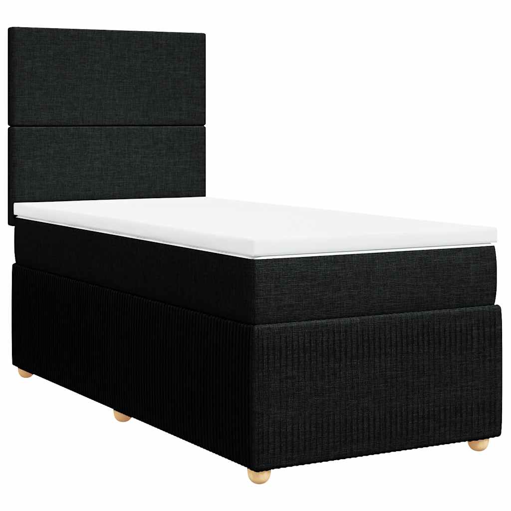 Box spring krevet s madracem crni 80 x 200 cm od tkanine