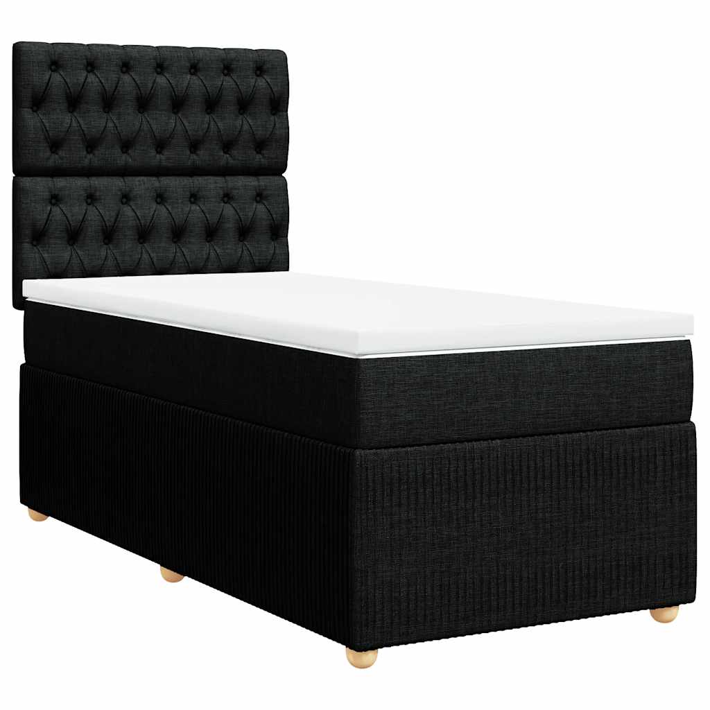 Box spring krevet s madracem crni 80 x 200 cm od tkanine