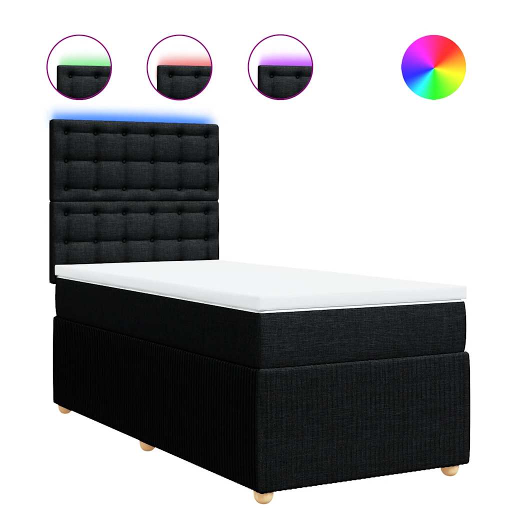 Box spring krevet s madracem crni 80 x 200 cm od tkanine