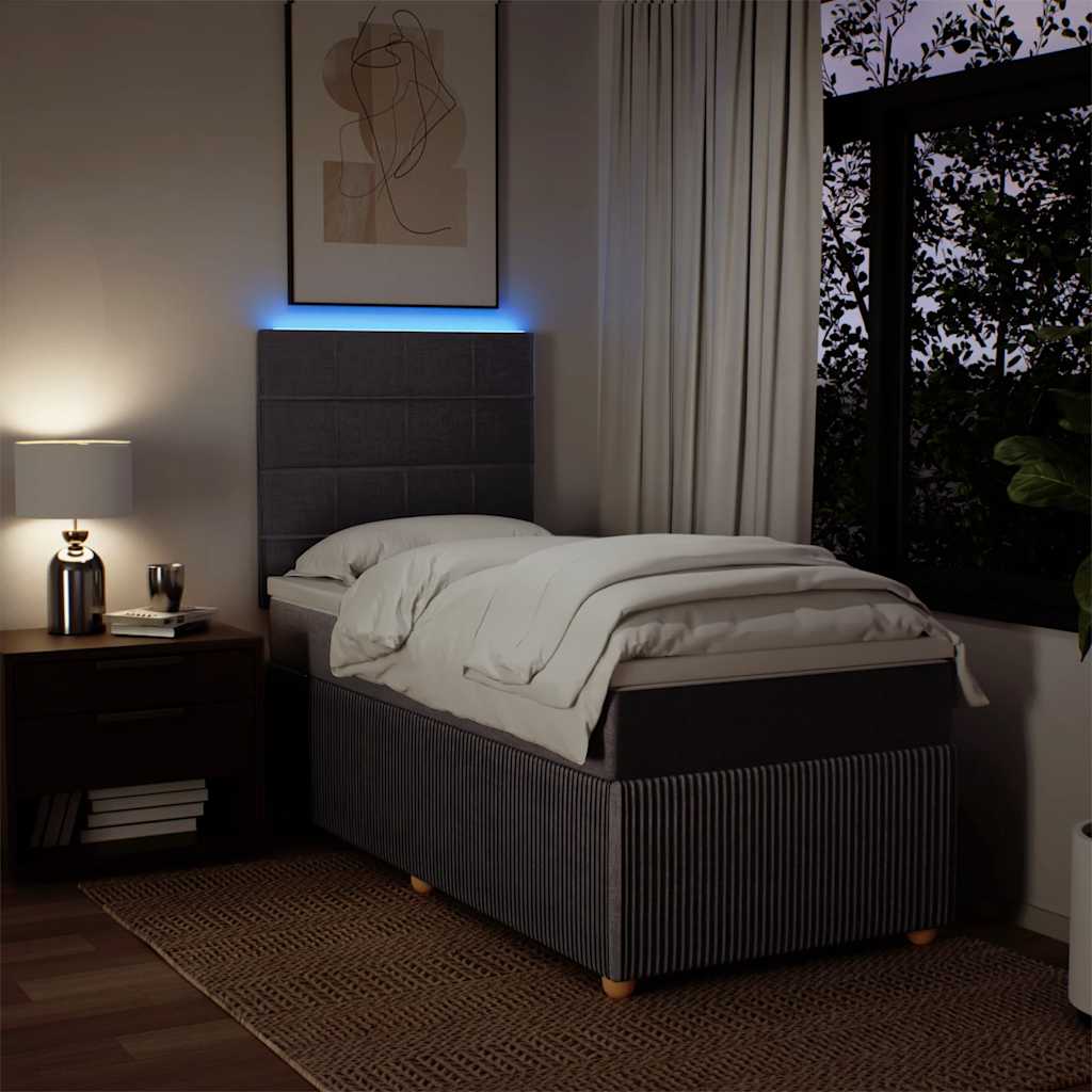Krevet s oprugama i madracem smeđesivi 90x190 cm od tkanine
