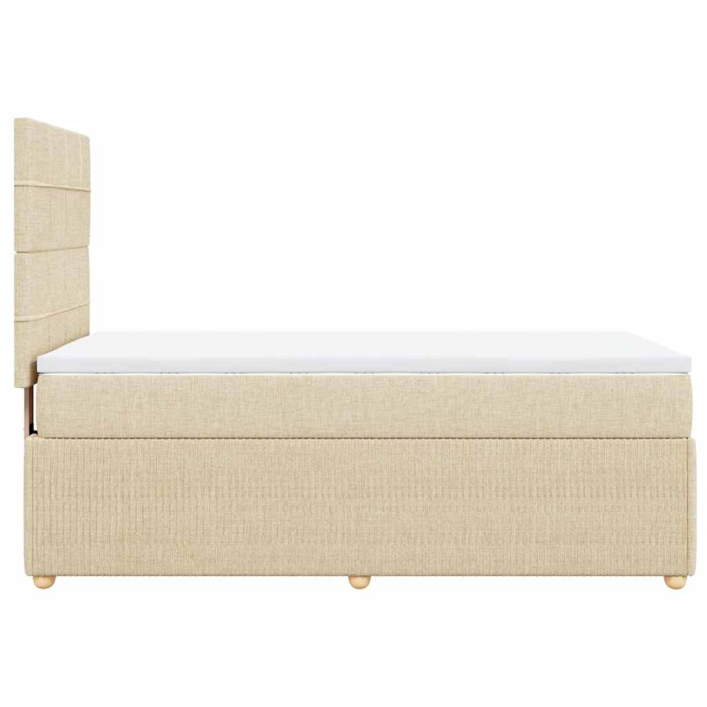 Krevet s oprugama i madracem krem 90 x 190 cm od tkanine