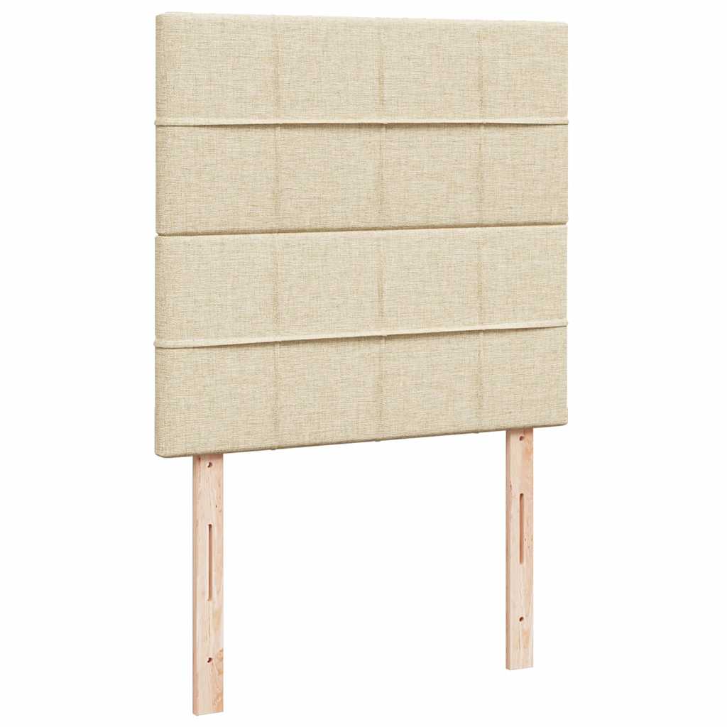 Krevet s oprugama i madracem krem 90 x 190 cm od tkanine