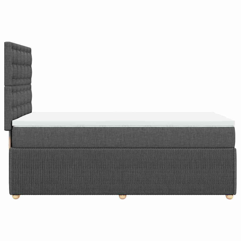 Krevet s oprugama i madracem tamnosivi 90 x 190 cm od tkanine
