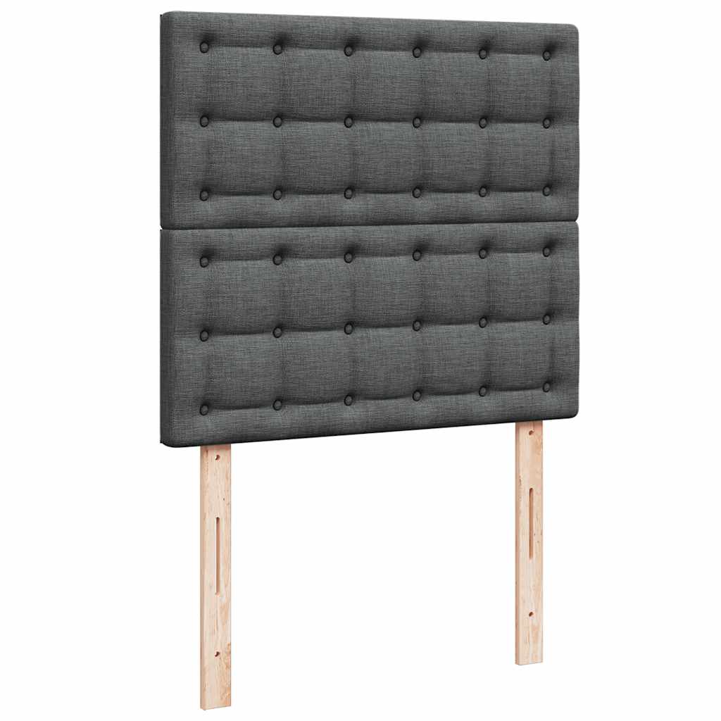 Krevet s oprugama i madracem tamnosivi 90 x 190 cm od tkanine