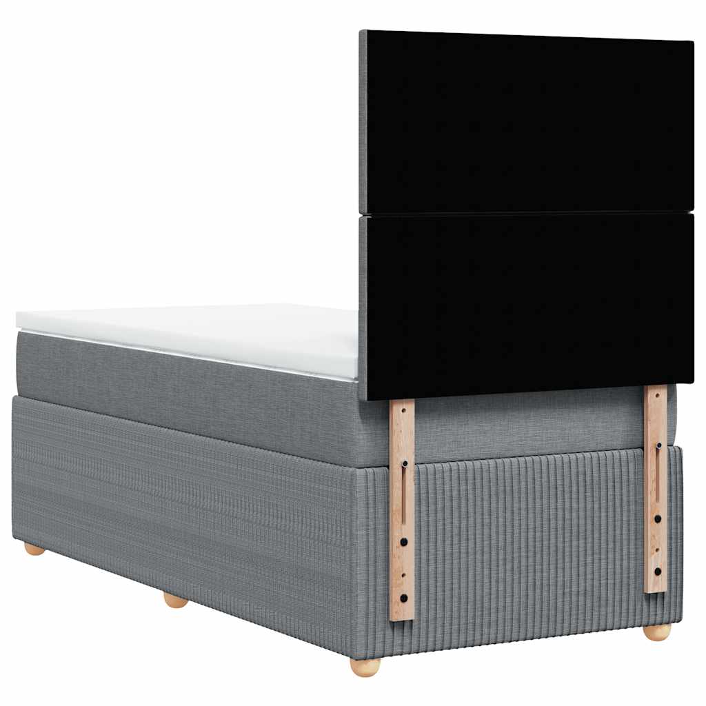 Krevet s oprugama i madracem svjetlosivi 100x200 cm od tkanine