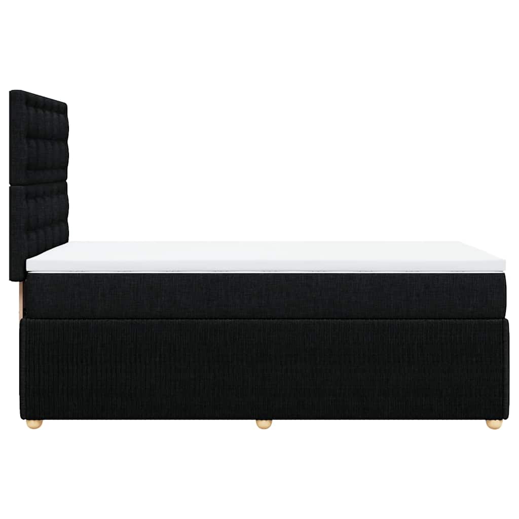Krevet s oprugama i madracem crni 100 x 200 cm od tkanine