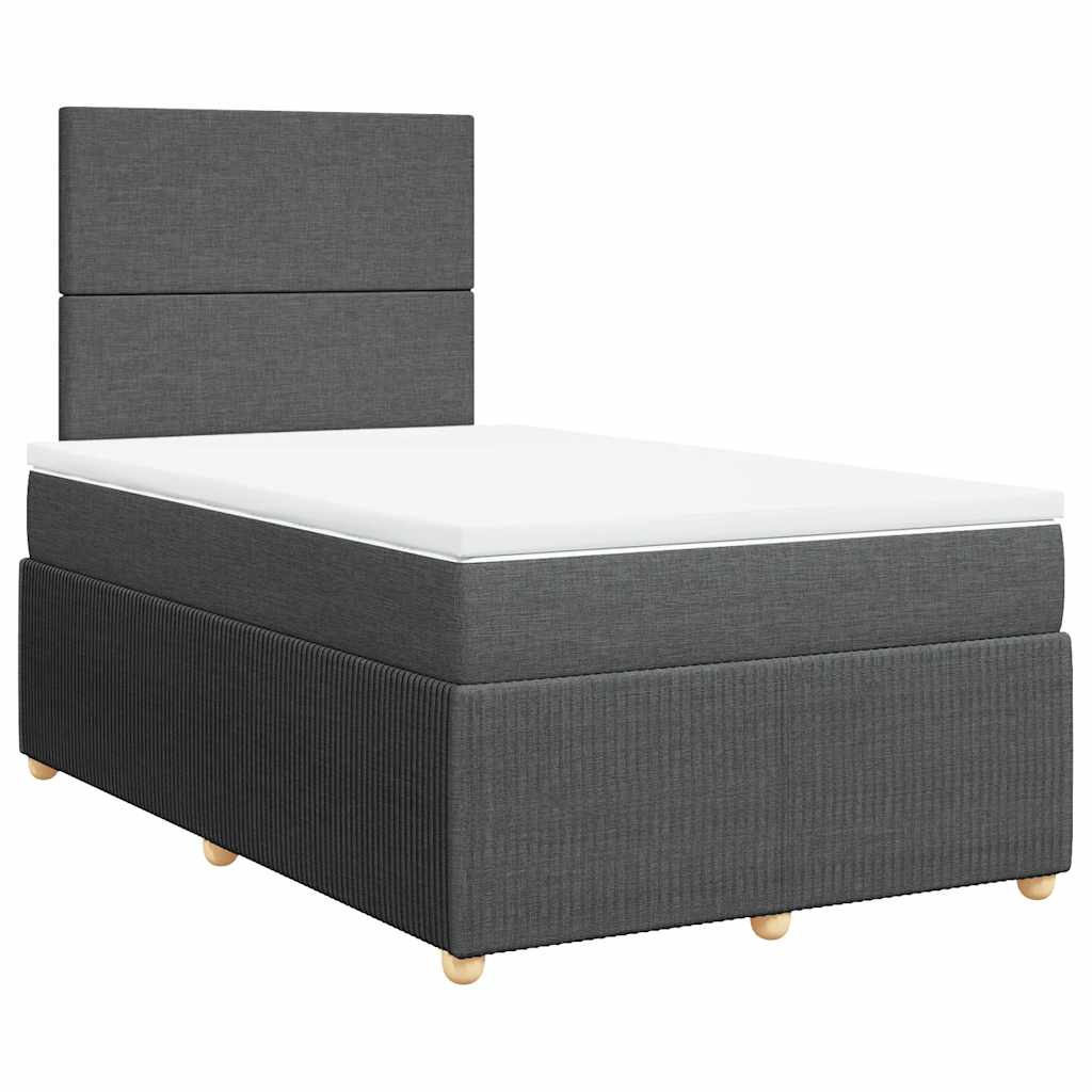 Krevet box spring s madracem tamnosivi 120 x 190 cm tkanina