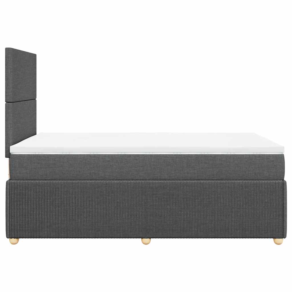 Krevet box spring s madracem tamnosivi 120 x 190 cm tkanina