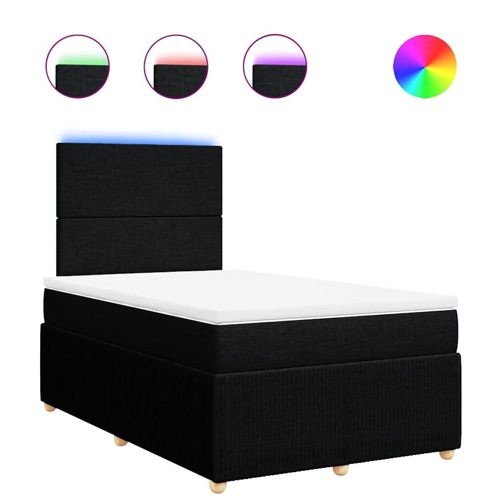 Krevet box spring s madracem crni 120 x 190 cm od tkanine