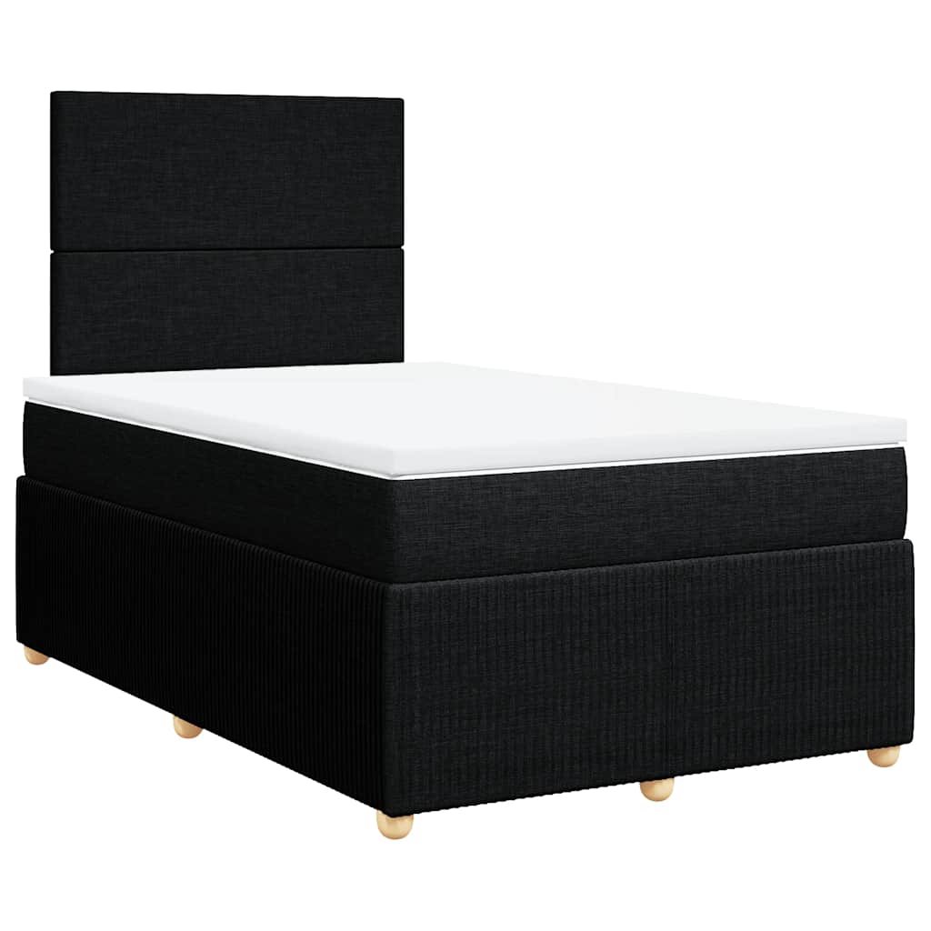 Krevet box spring s madracem crni 120 x 190 cm od tkanine