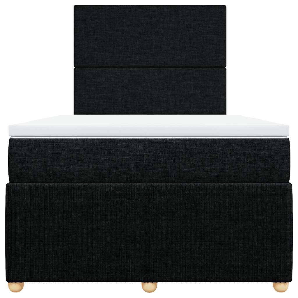 Krevet box spring s madracem crni 120 x 190 cm od tkanine