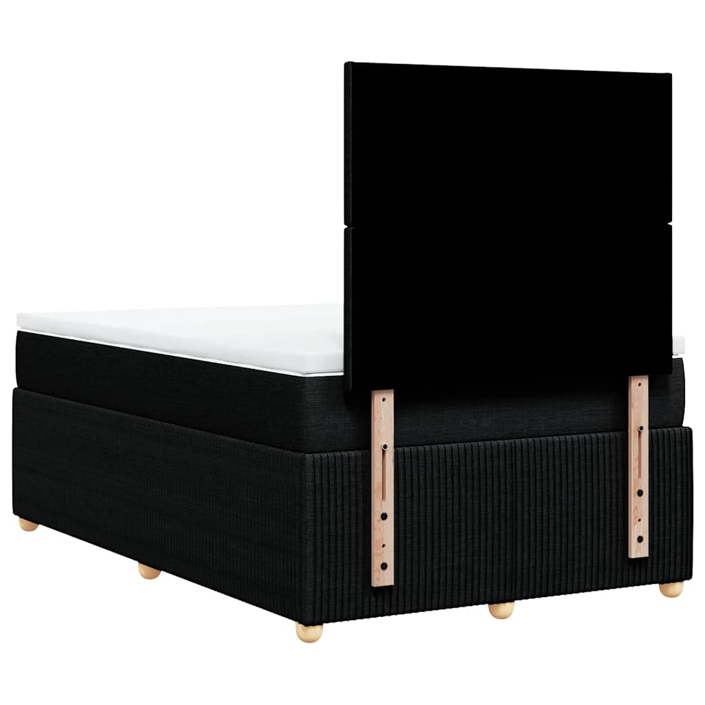 Krevet box spring s madracem crni 120 x 190 cm od tkanine