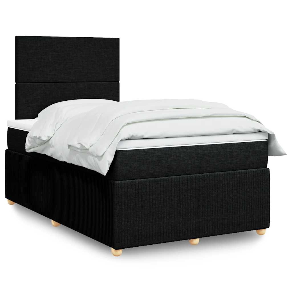 Krevet box spring s madracem crni 120 x 190 cm od tkanine