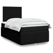 Krevet box spring s madracem crni 120 x 190 cm od tkanine