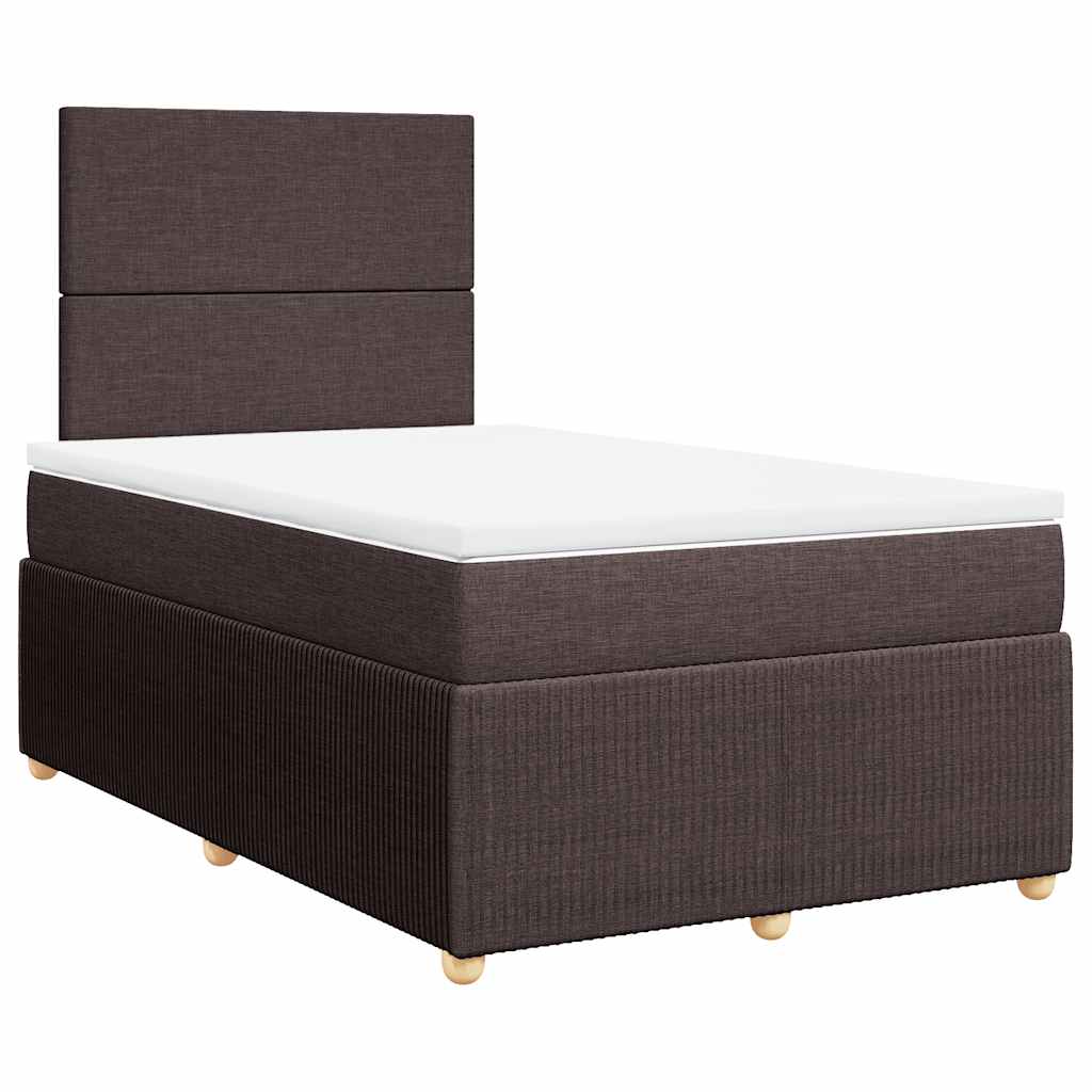 Krevet box spring s madracem tamnosmeđi 120 x 190 cm od tkanine