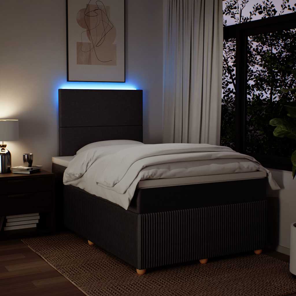Krevet box spring s madracem tamnosmeđi 120 x 190 cm od tkanine