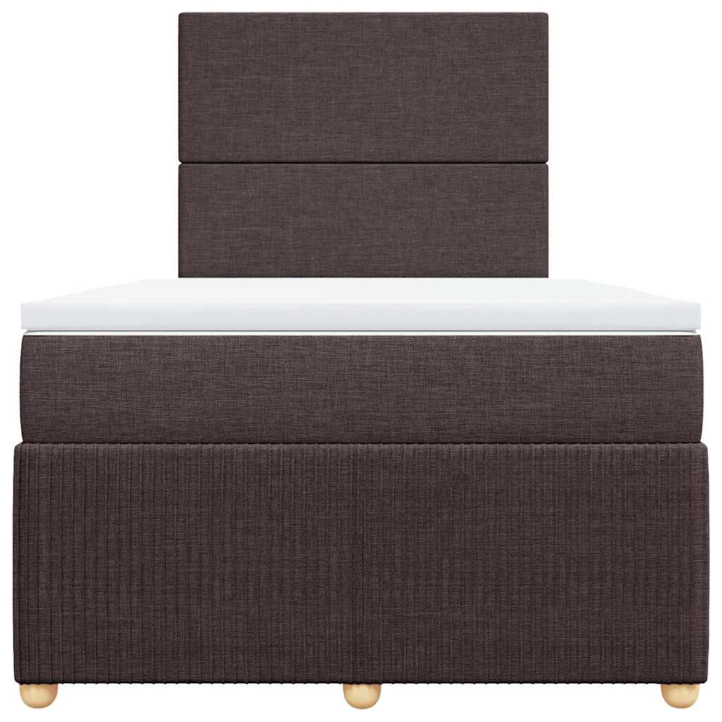 Krevet box spring s madracem tamnosmeđi 120 x 190 cm od tkanine
