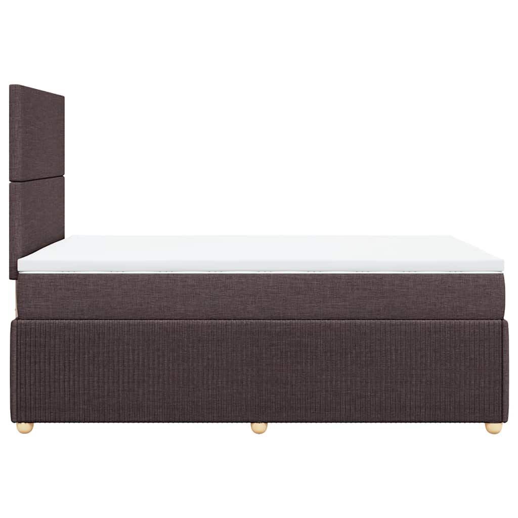 Krevet box spring s madracem tamnosmeđi 120 x 190 cm od tkanine