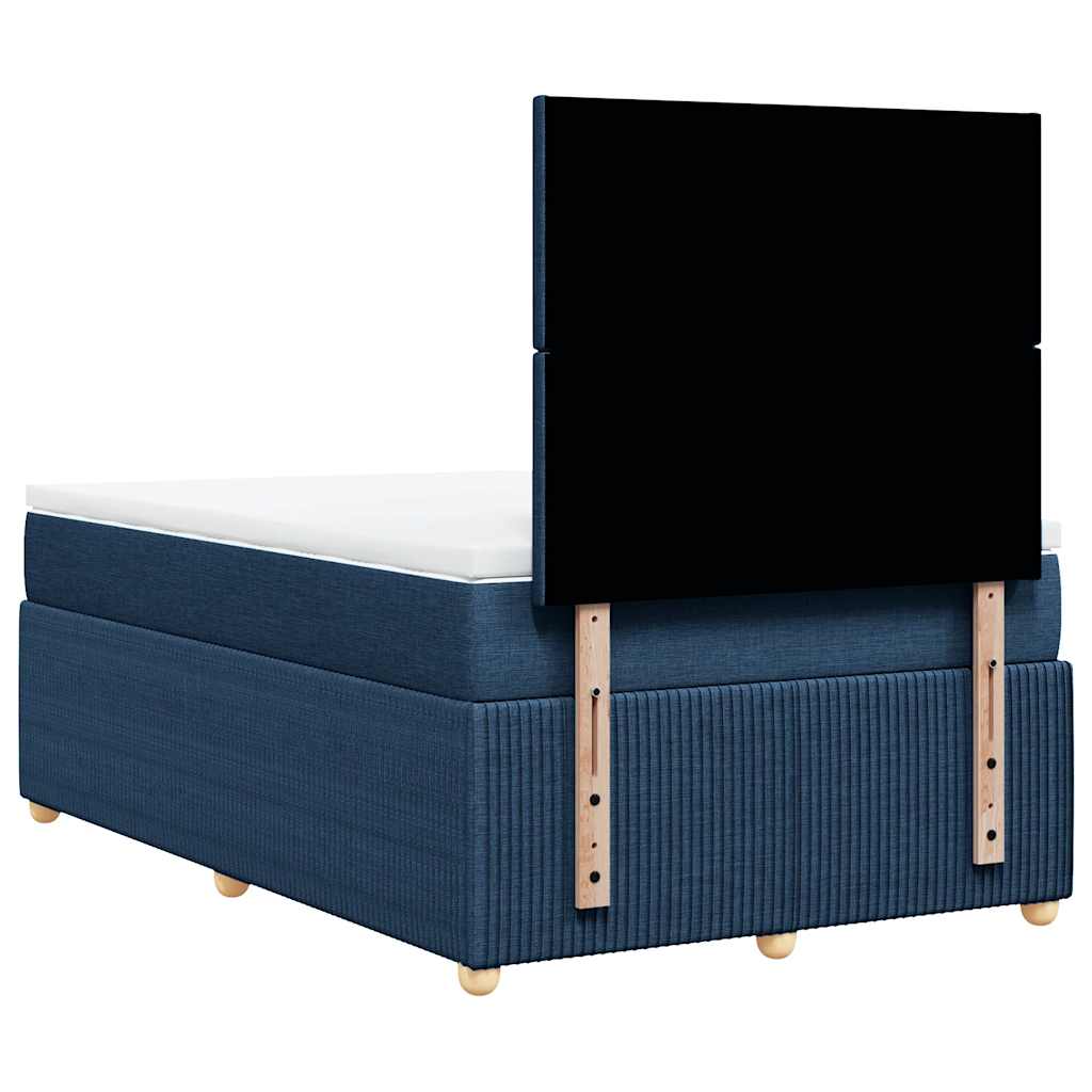 Krevet s oprugama i madracem plavi 120 x 190 cm od tkanine
