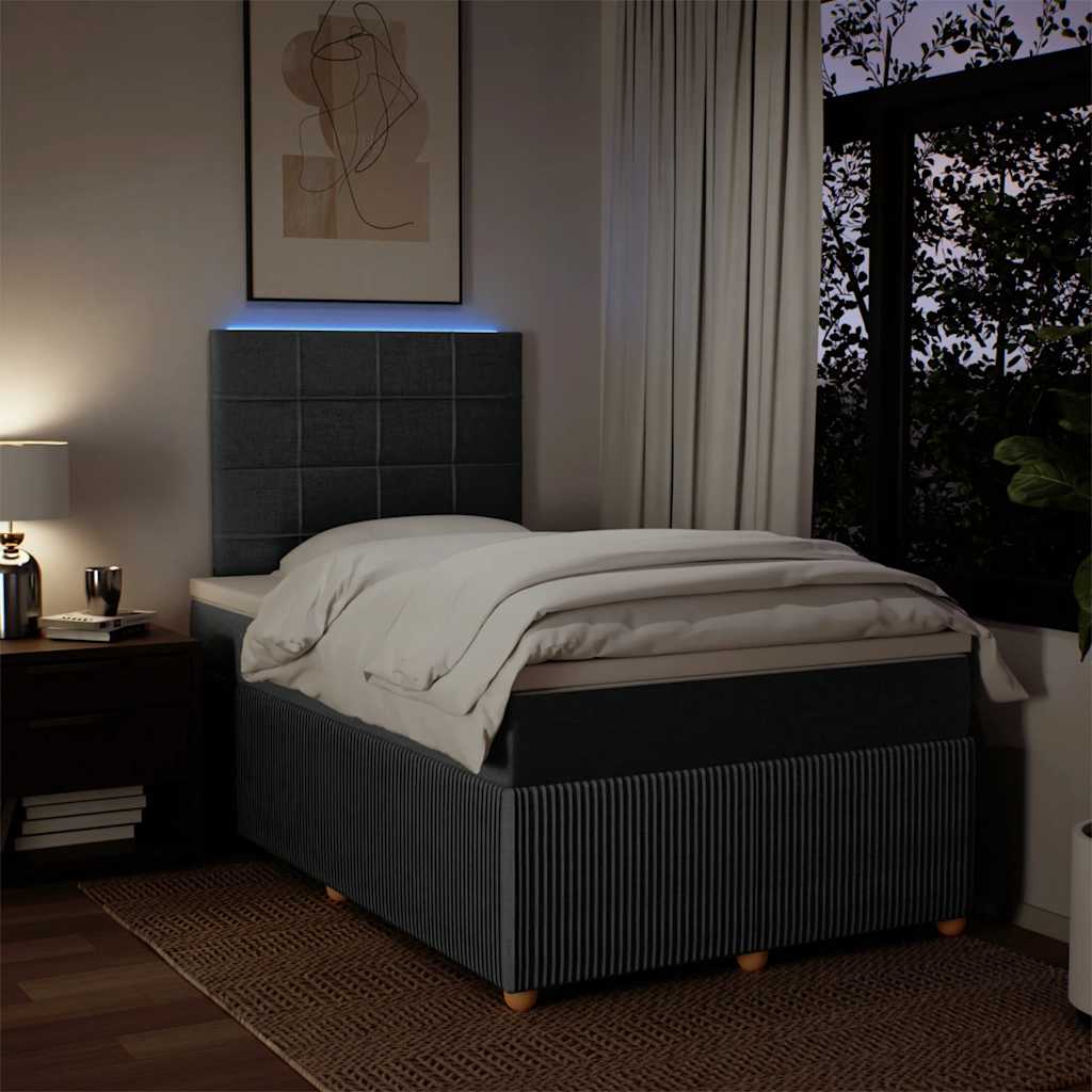 Krevet box spring s madracem tamnosivi 120 x 190 cm tkanina