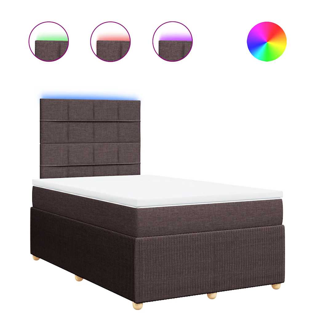 Krevet box spring s madracem tamnosmeđi 120 x 190 cm od tkanine