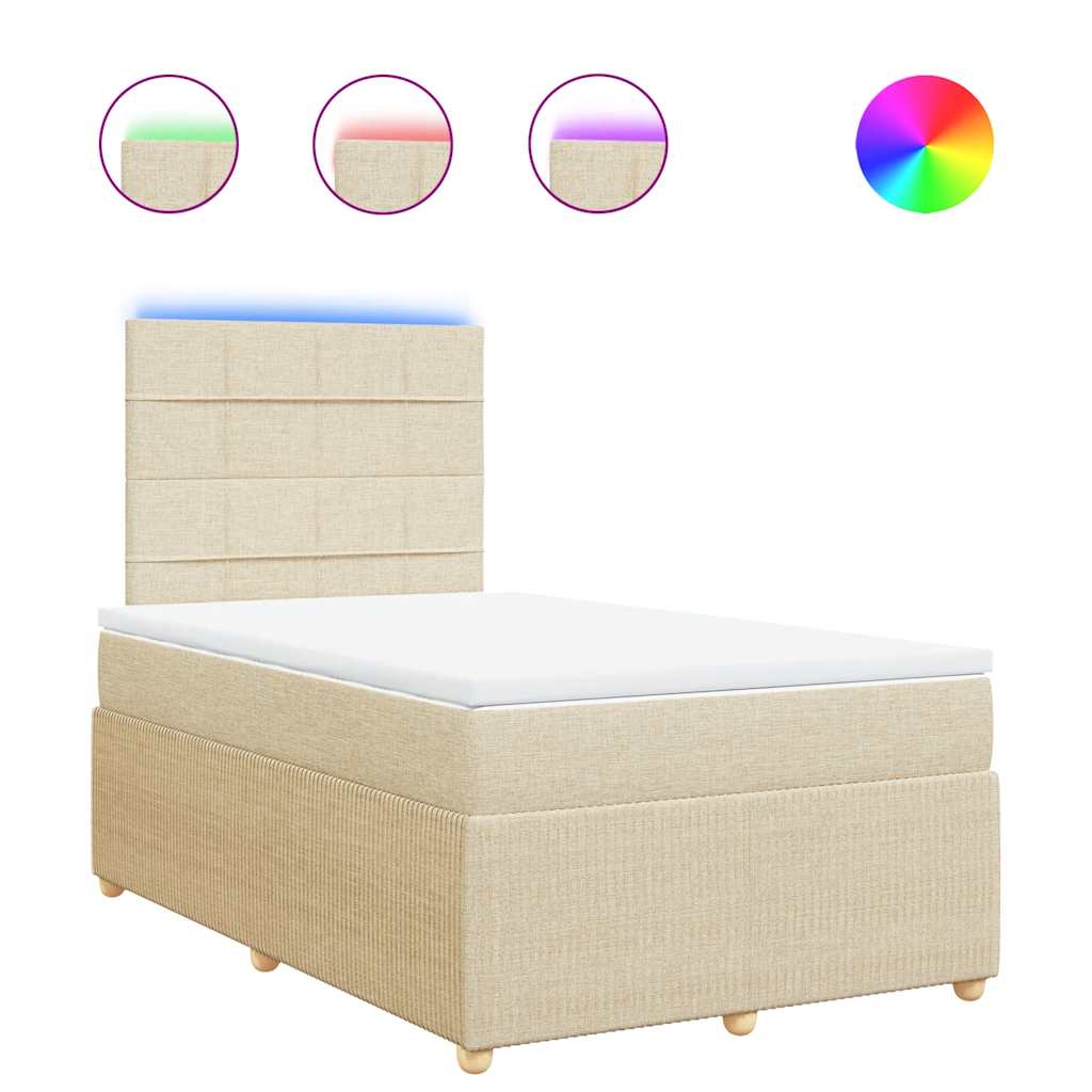 Krevet box spring s madracem krem 120 x 190 cm od tkanine