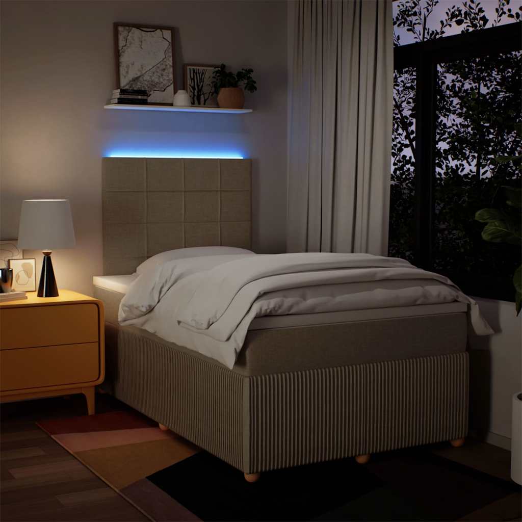 Krevet box spring s madracem krem 120 x 190 cm od tkanine