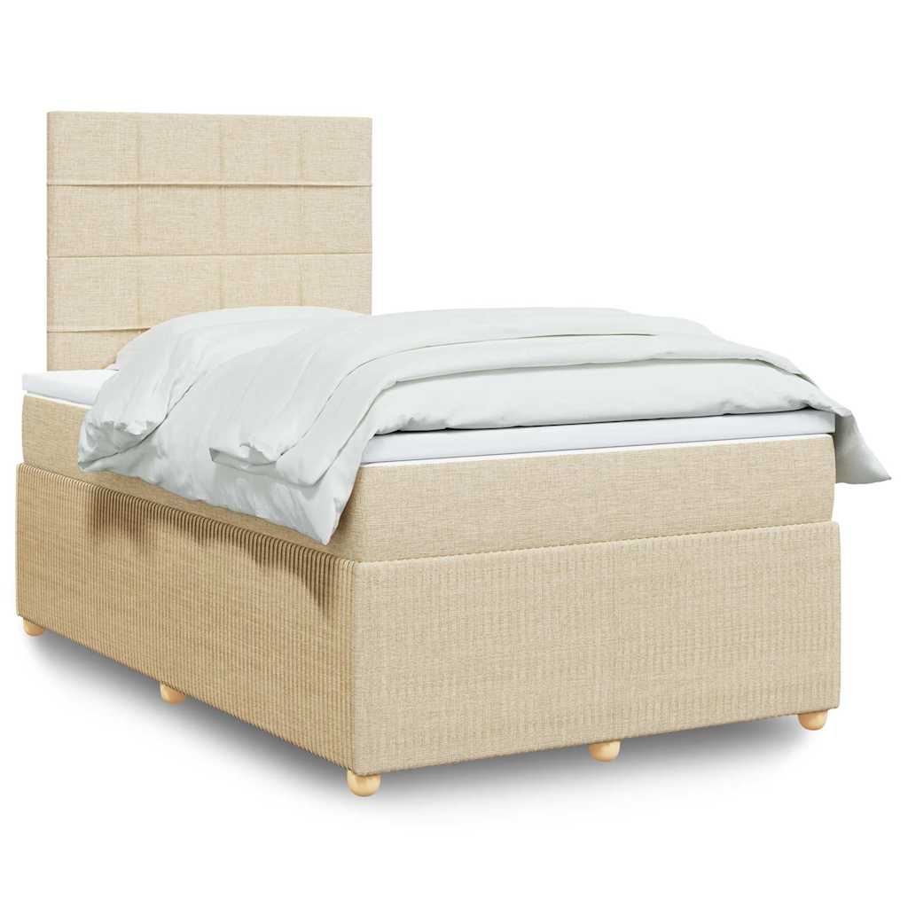 Krevet box spring s madracem krem 120 x 190 cm od tkanine