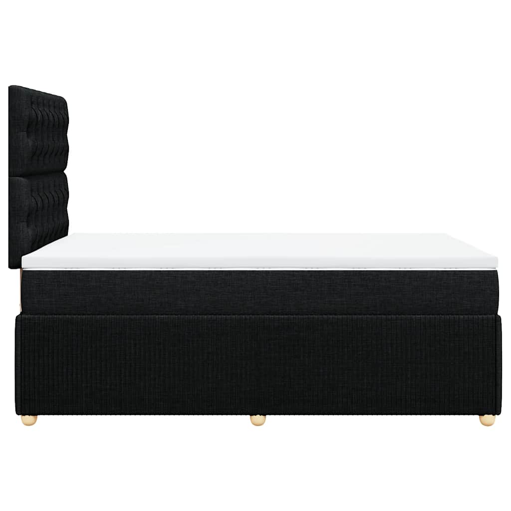 Krevet box spring s madracem crni 120 x 190 cm od tkanine